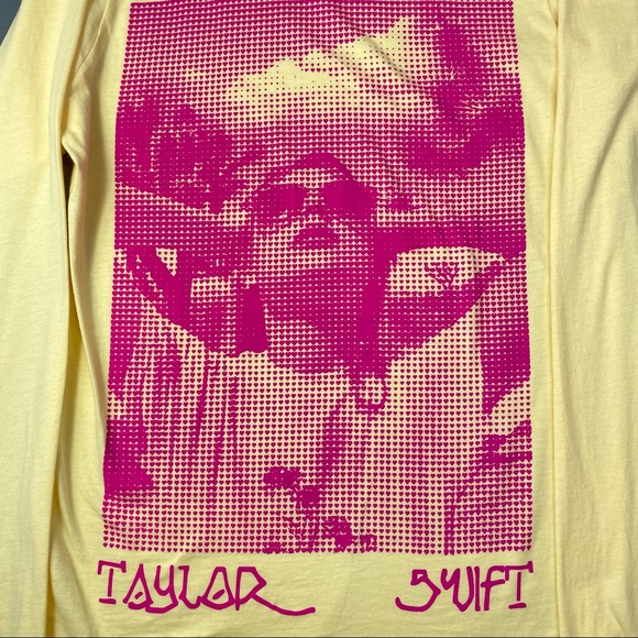 SOLD Taylor Swift x Stella McCartney NEW Yellow Graphic Long Sleeve Tee Small - Picture 3 of 6